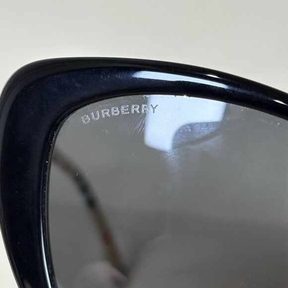 Burberry Sunglasses B4407-F 3853/87 Black Nova Check Asian Fit with Gray Lenses - Picture 8 of 15